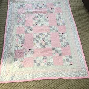 Pink and Gray Patchwork Quilts